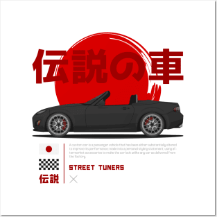 Tuner Black NC Miata Roadster JDM Posters and Art